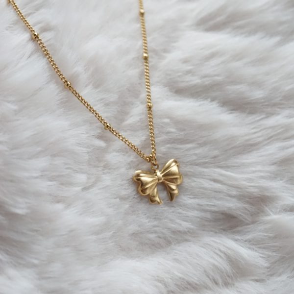 Gold Bow Necklace - Image 4