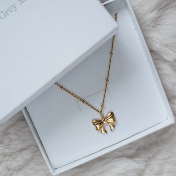 Gold Bow Necklace - Image 5